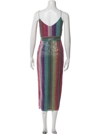 Saylor Striped Midi Length Dress