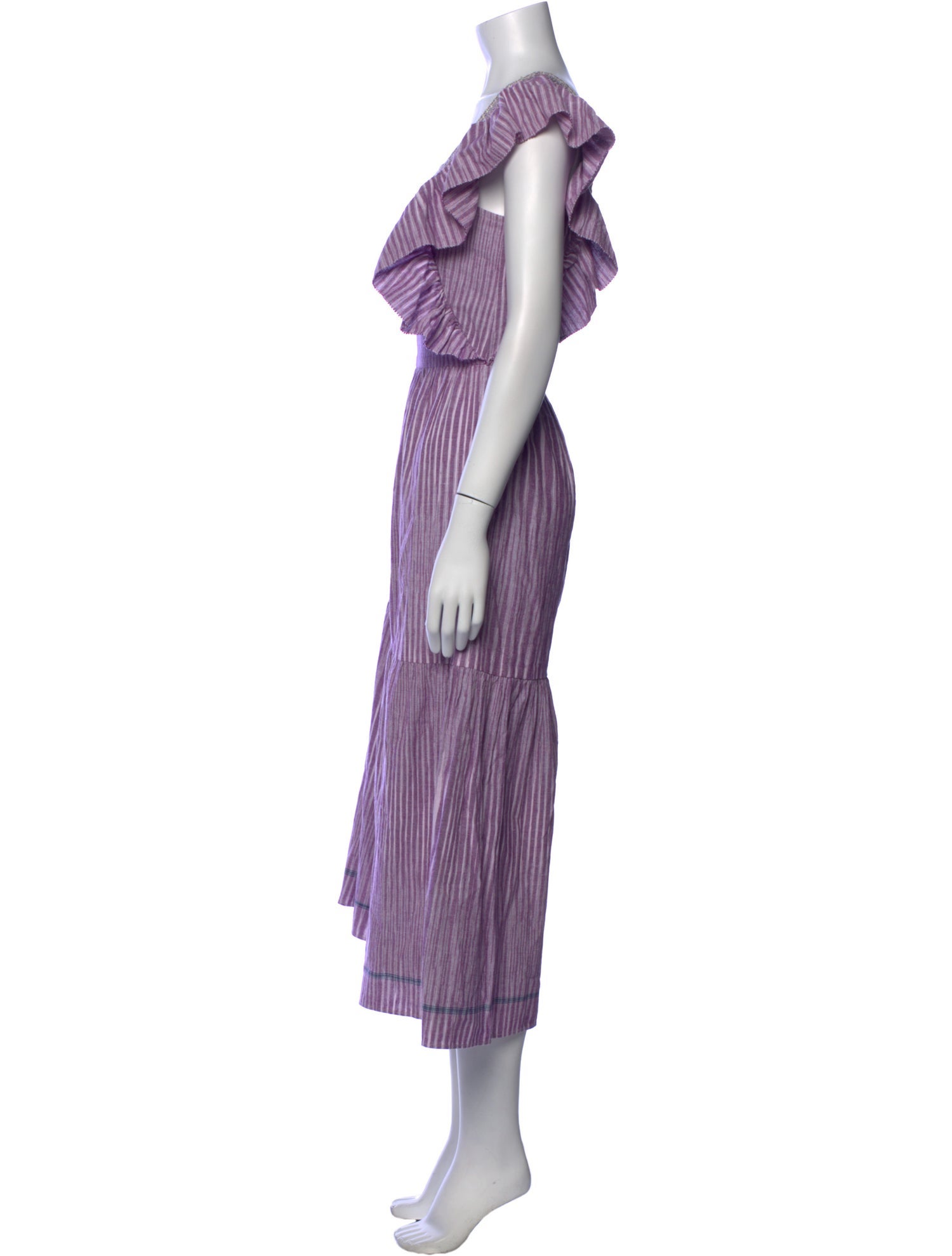 Saylor Striped Midi Length Dress