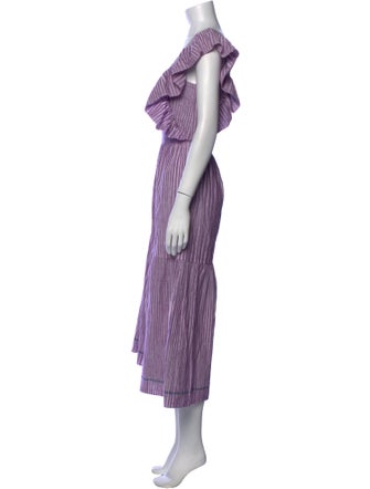 Saylor Striped Midi Length Dress