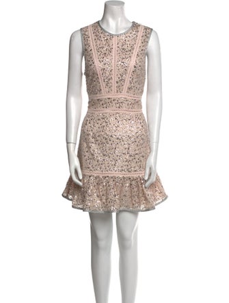 Saylor Lace Pattern Mini Dress