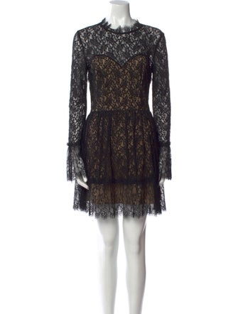 Saylor Lace Pattern Mini Dress