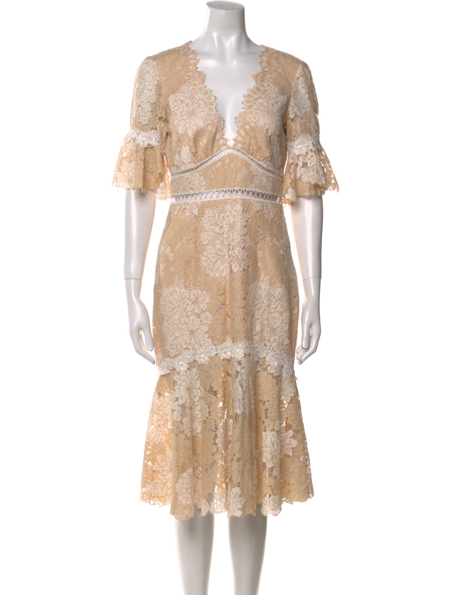 Saylor Lace Pattern Midi Length Dress w/ Tags