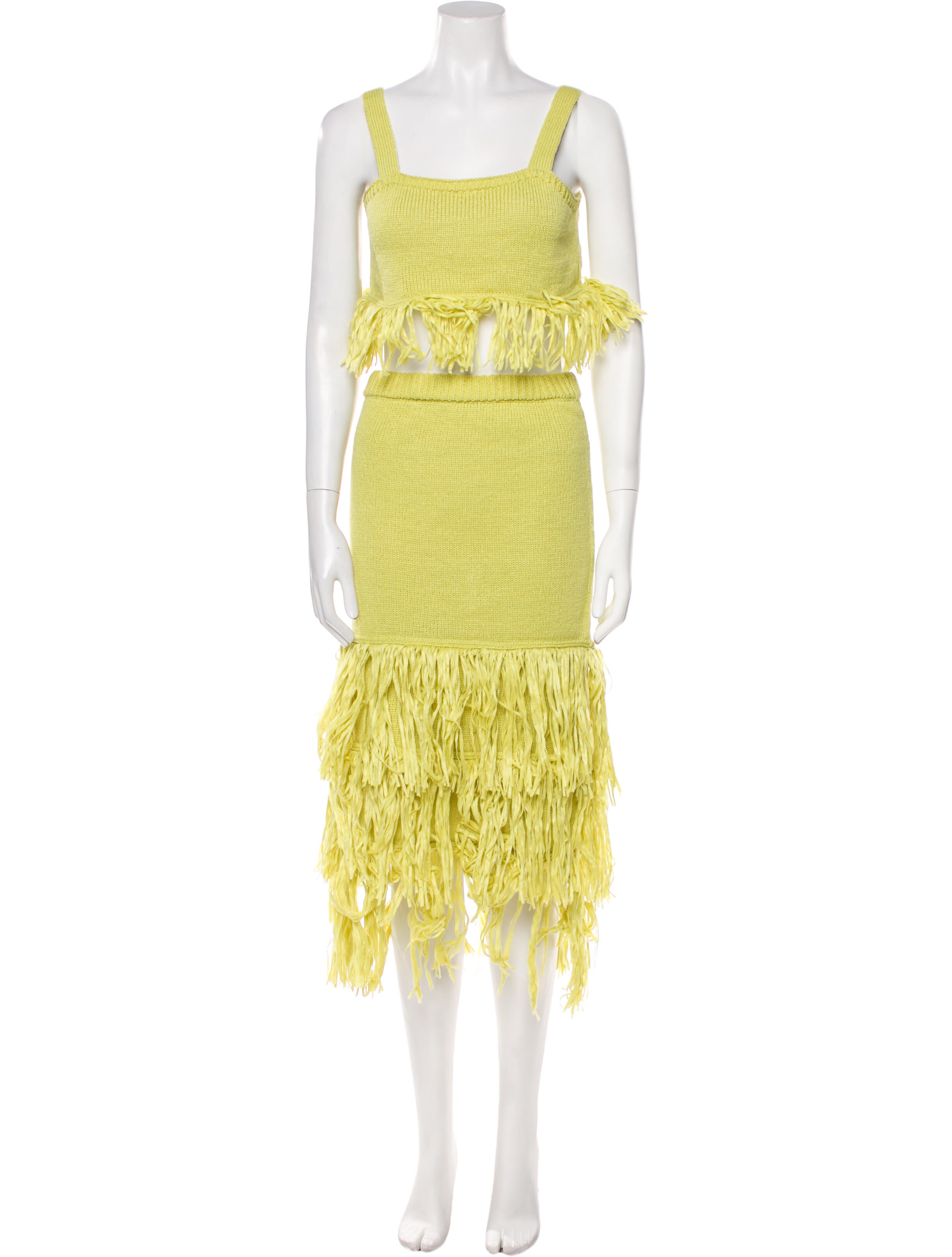 Saylor Fringe Trim Accent Skirt Set