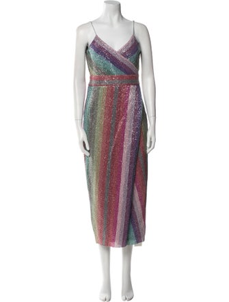 Saylor Striped Midi Length Dress