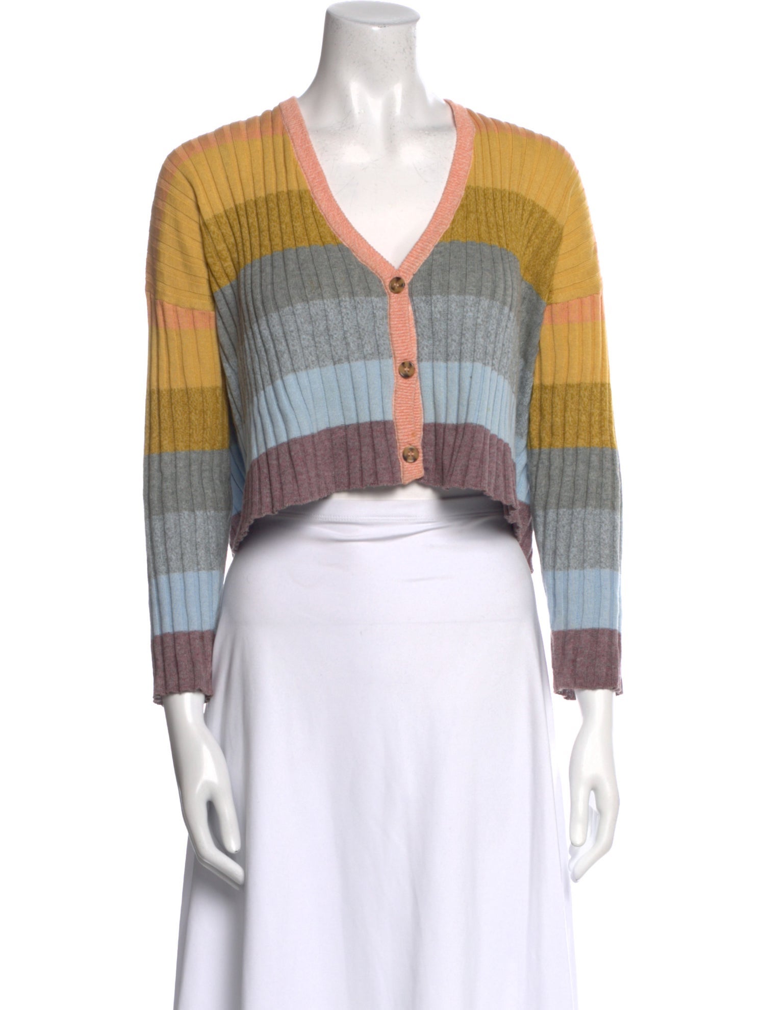 Saylor Striped V-Neck Sweater