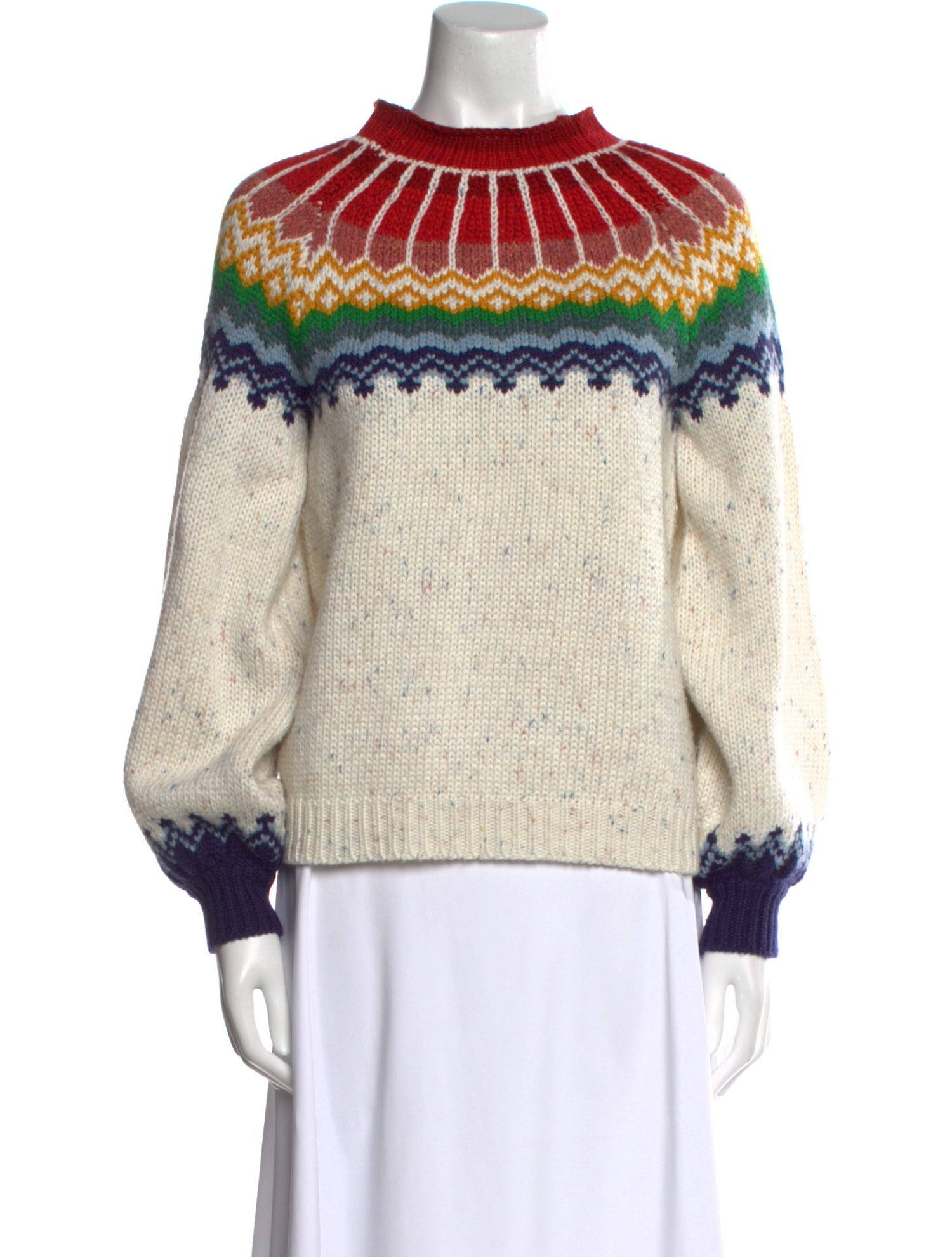 Saylor Striped Mock Neck Sweater