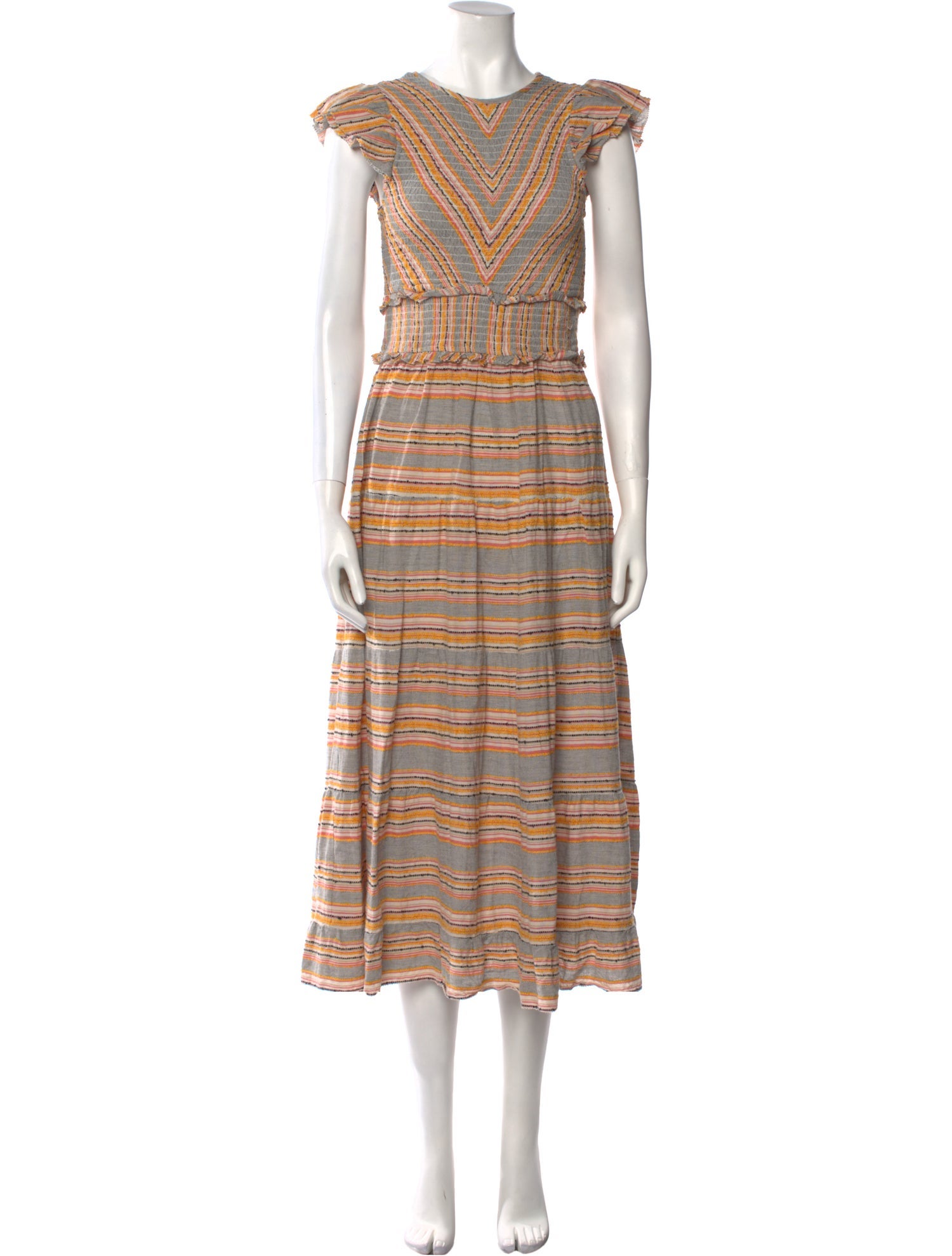 Saylor Striped Midi Length Dress