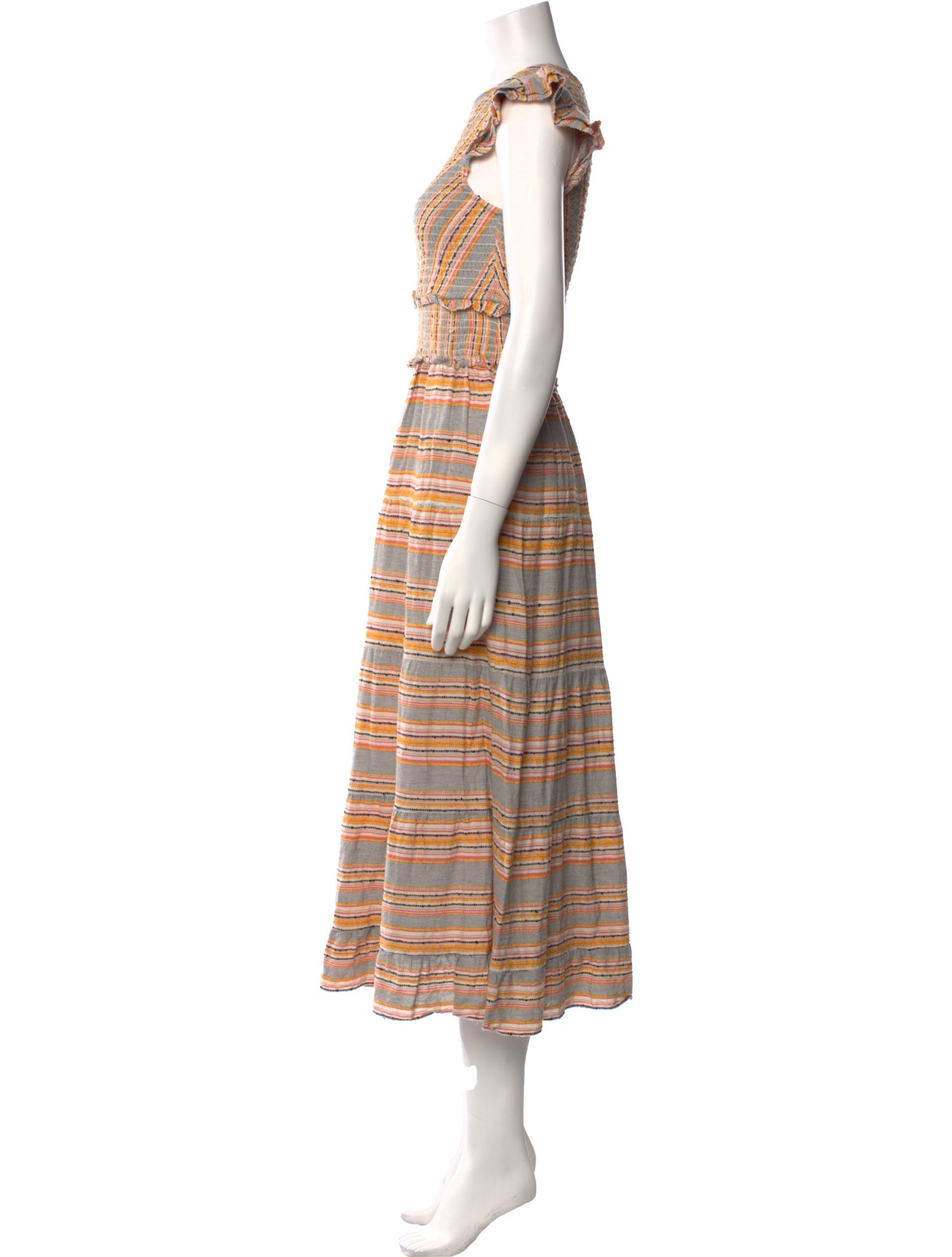 Saylor Striped Midi Length Dress