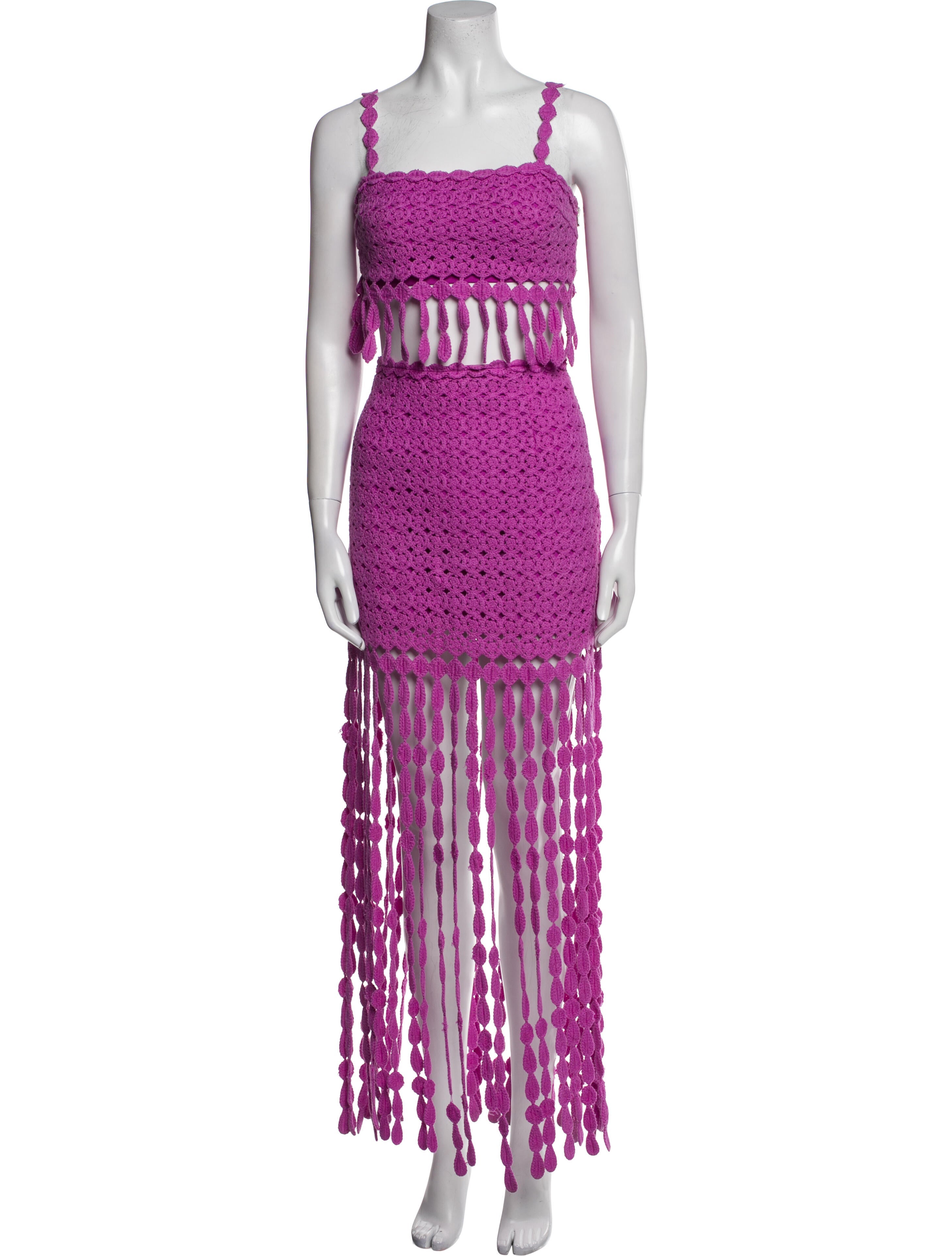 Saylor Fringe Trim Accent Skirt Set