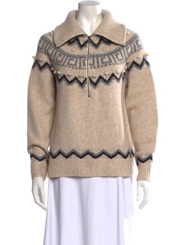 Pre-owned Saylor Printed Sweater In Neutral