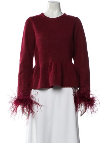 Pre-owned Saylor Crew Neck Sweater In Red