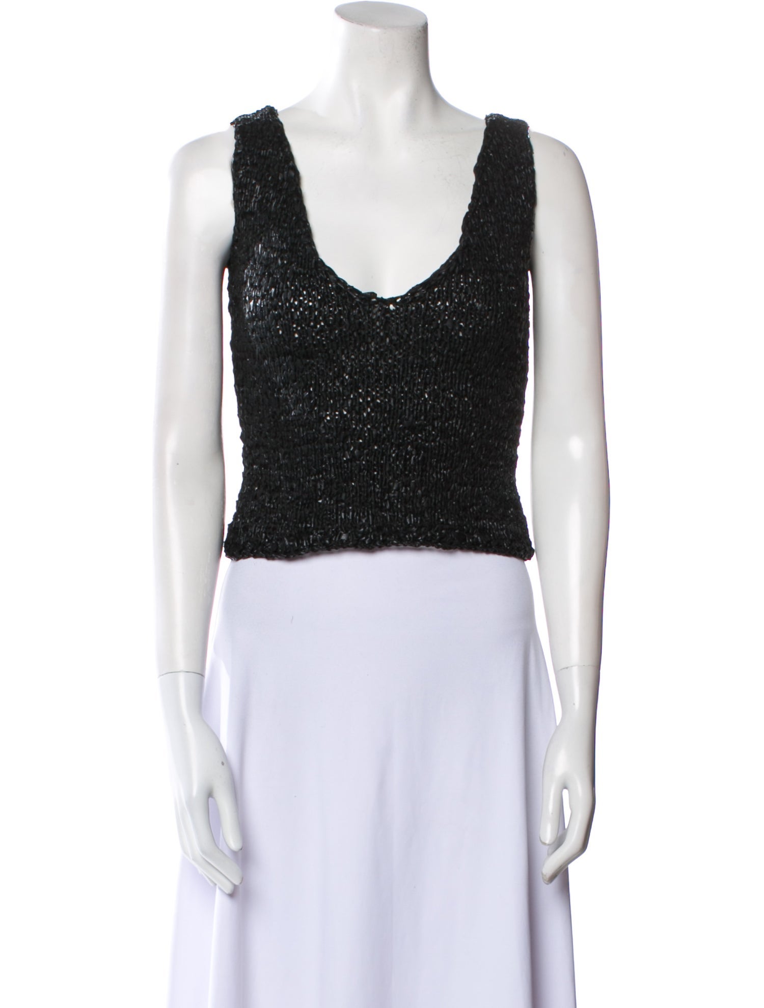 Sheri Bodell Scoop Neck Sleeveless Crop Top