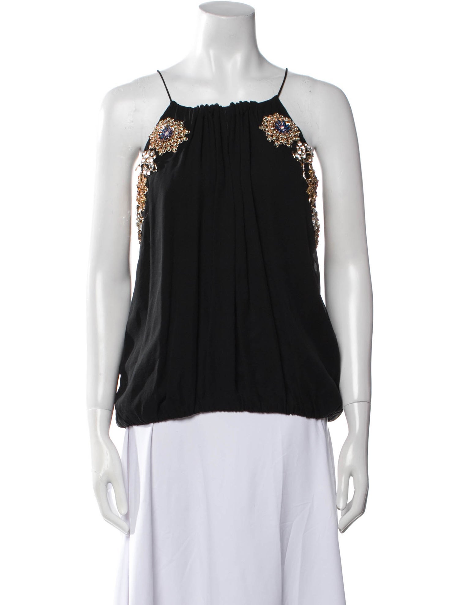 Sheri Bodell Silk Square Neckline Top