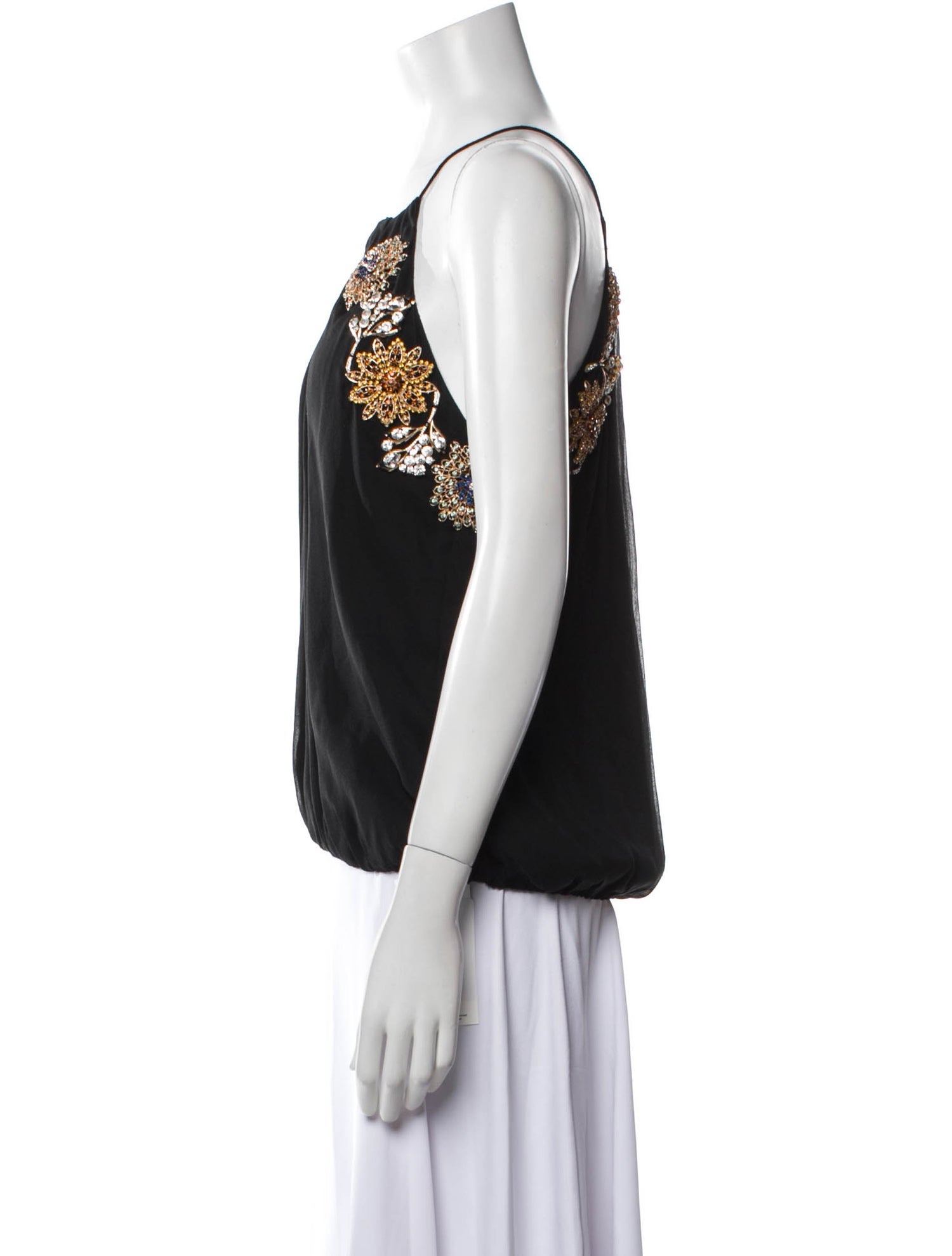 Sheri Bodell Silk Square Neckline Top