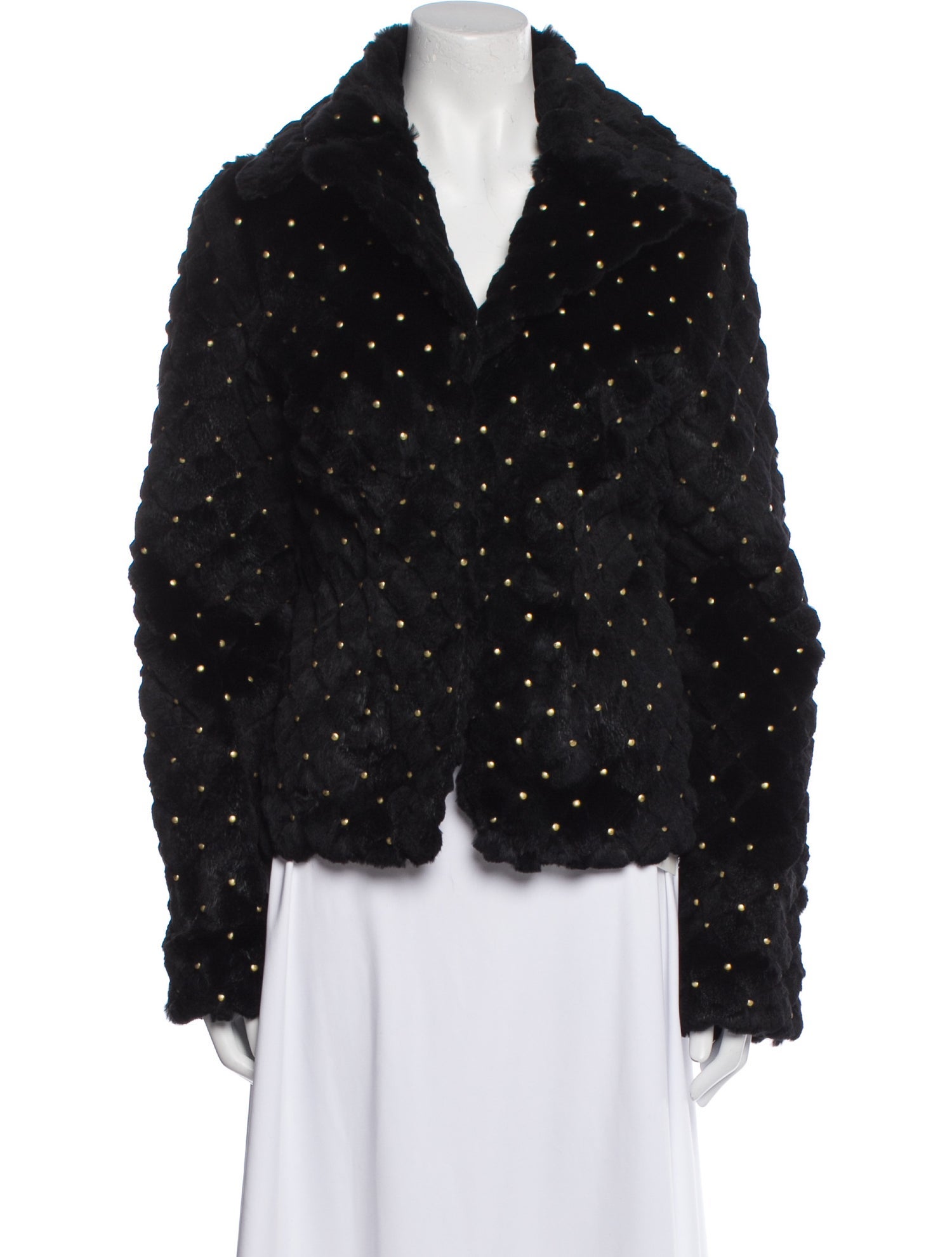 Sheri Bodell Polka Dot Print Fur Jacket
