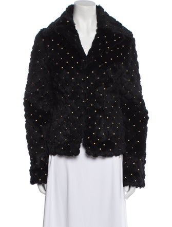 Sheri Bodell Polka Dot Print Fur Jacket