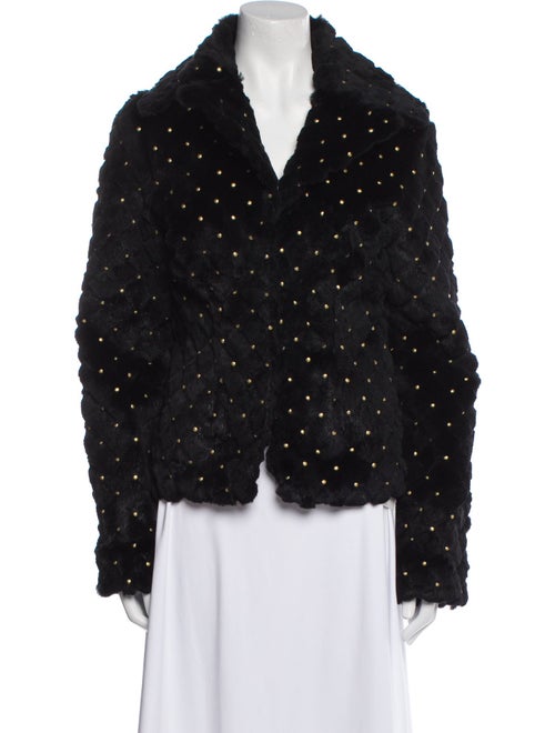 Sheri Bodell Polka Dot Print Fur Jacket