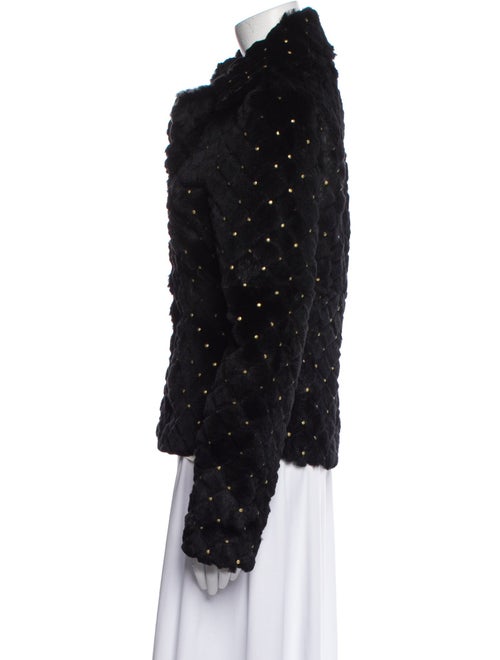 Sheri Bodell Polka Dot Print Fur Jacket