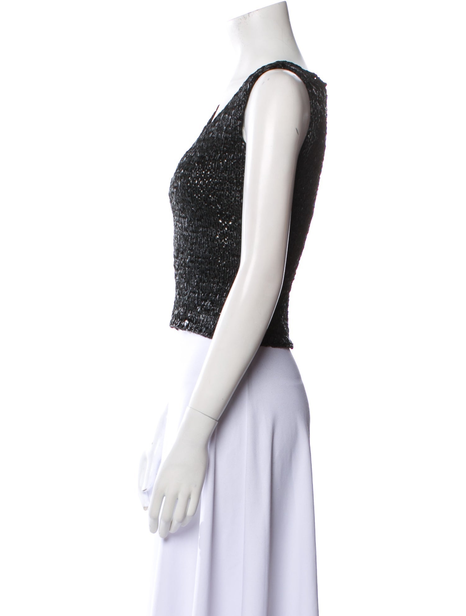 Sheri Bodell Scoop Neck Sleeveless Crop Top