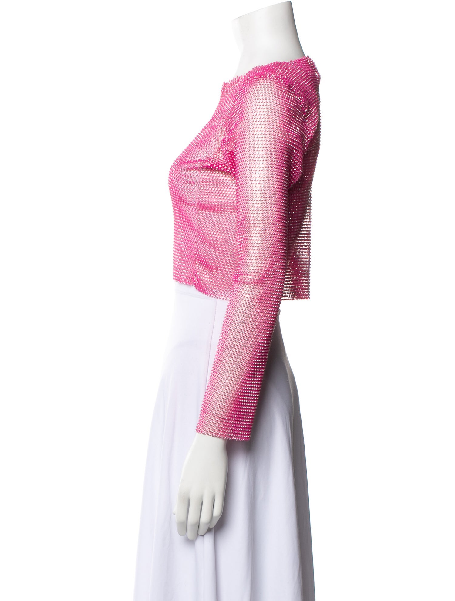 Santa Brands Bateau Neckline Three-Quarter Sleeve Crop Top w/ Tags