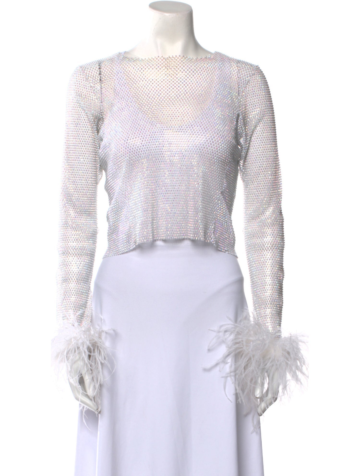 Santa Brands Bateau Neckline Long Sleeve Crop Top