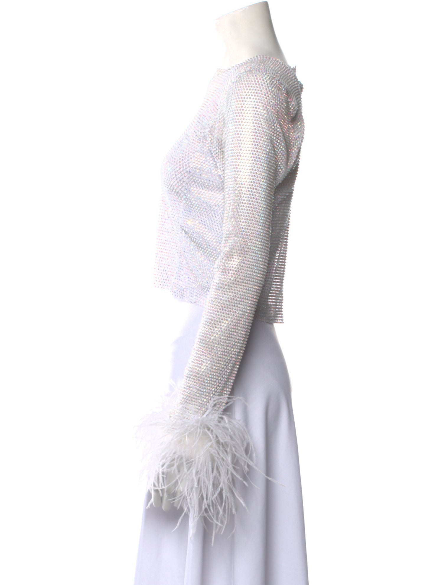 Santa Brands Bateau Neckline Long Sleeve Crop Top