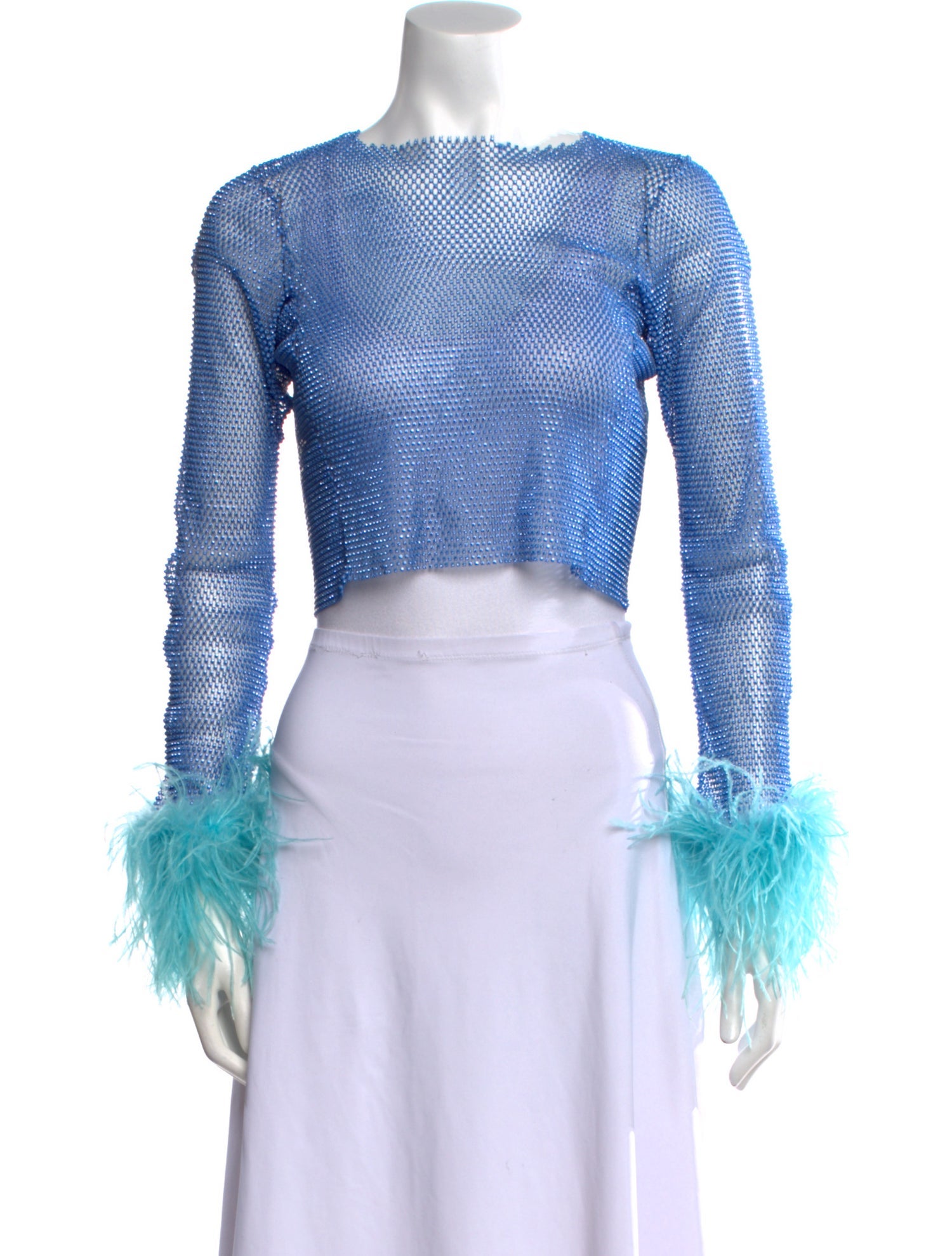 Santa Brands Bateau Neckline Long Sleeve Crop Top