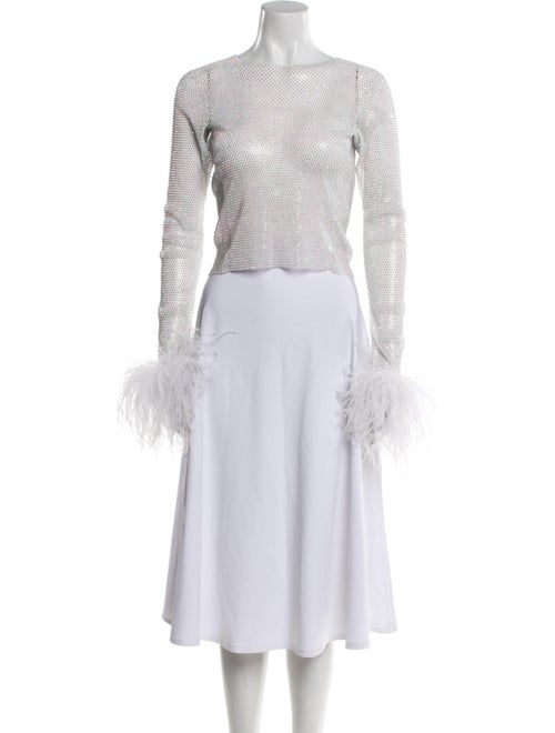 Santa Brands Bateau Neckline Long Sleeve Crop Top