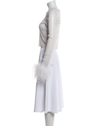 Santa Brands Bateau Neckline Long Sleeve Crop Top