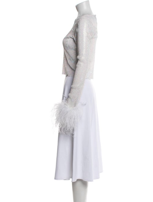 Santa Brands Bateau Neckline Long Sleeve Crop Top