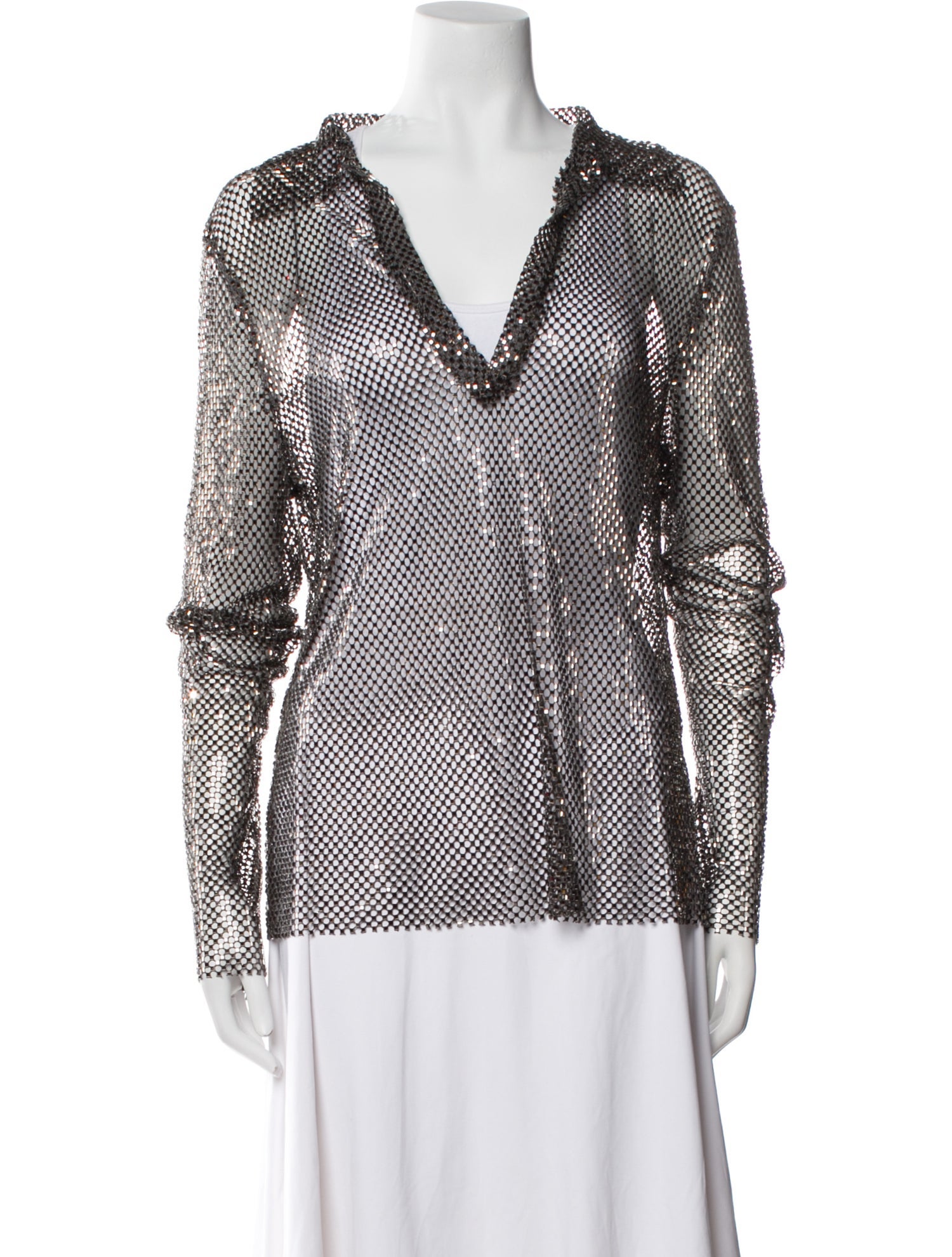 Santa Brands Polka Dot Print V-Neck Blouse