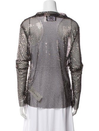 Santa Brands Polka Dot Print V-Neck Blouse