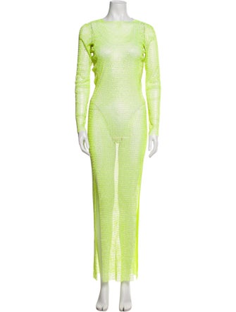 Santa Brands Bateau Neckline Long Dress