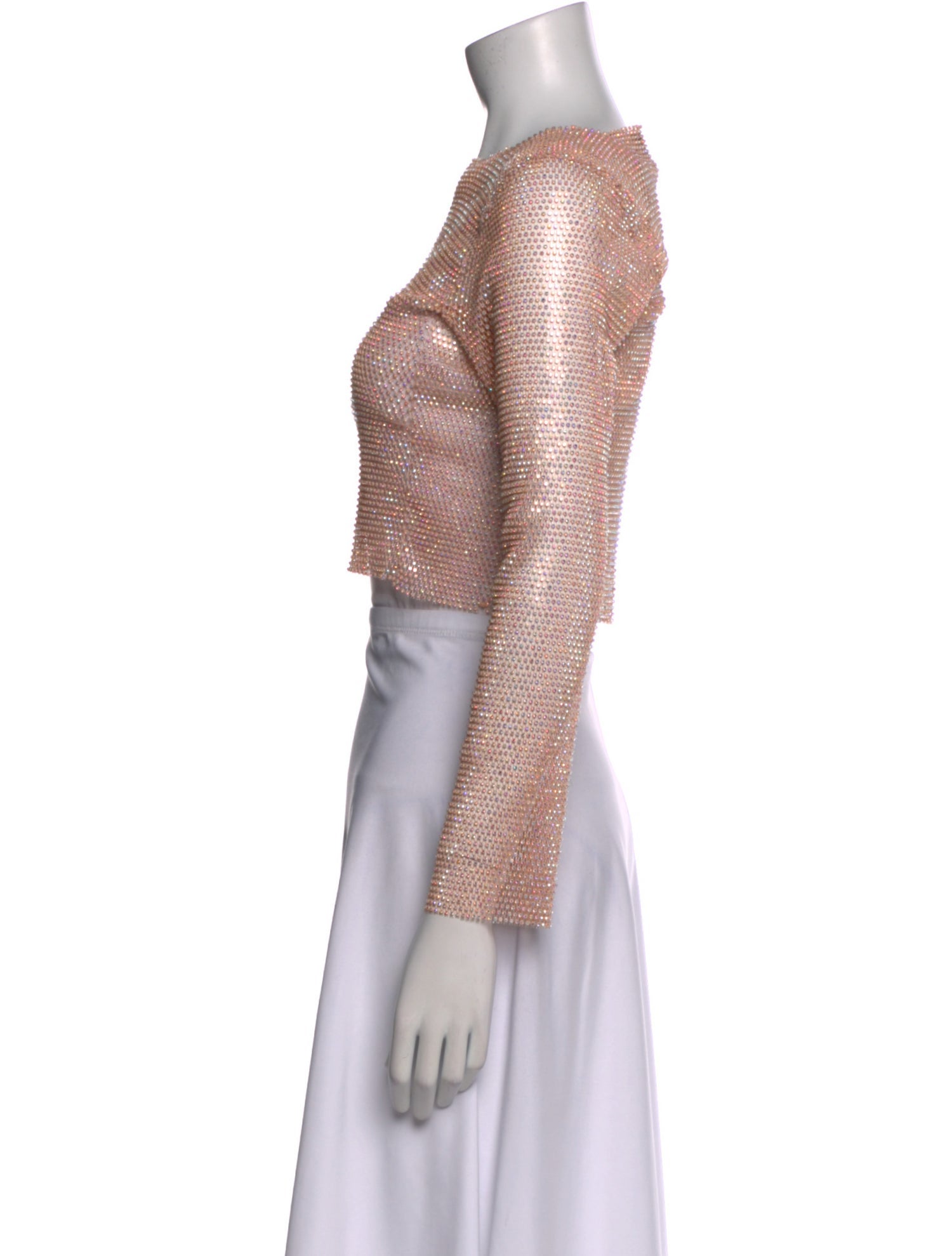 Santa Brands Bateau Neckline Long Sleeve Crop Top w/ Tags