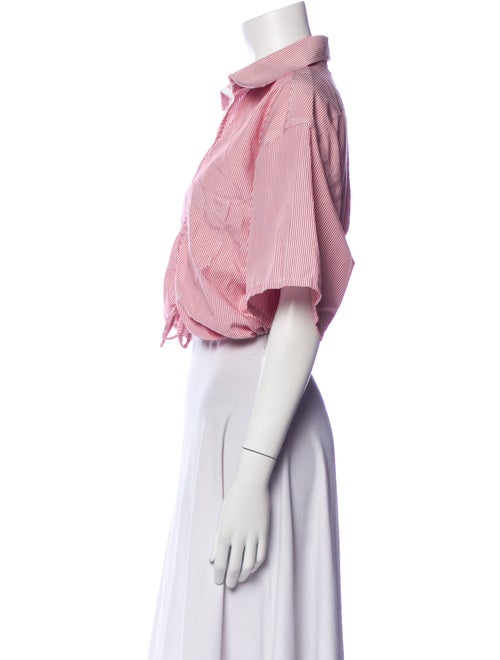 Sibling Striped Three-Quarter Sleeve Crop Top