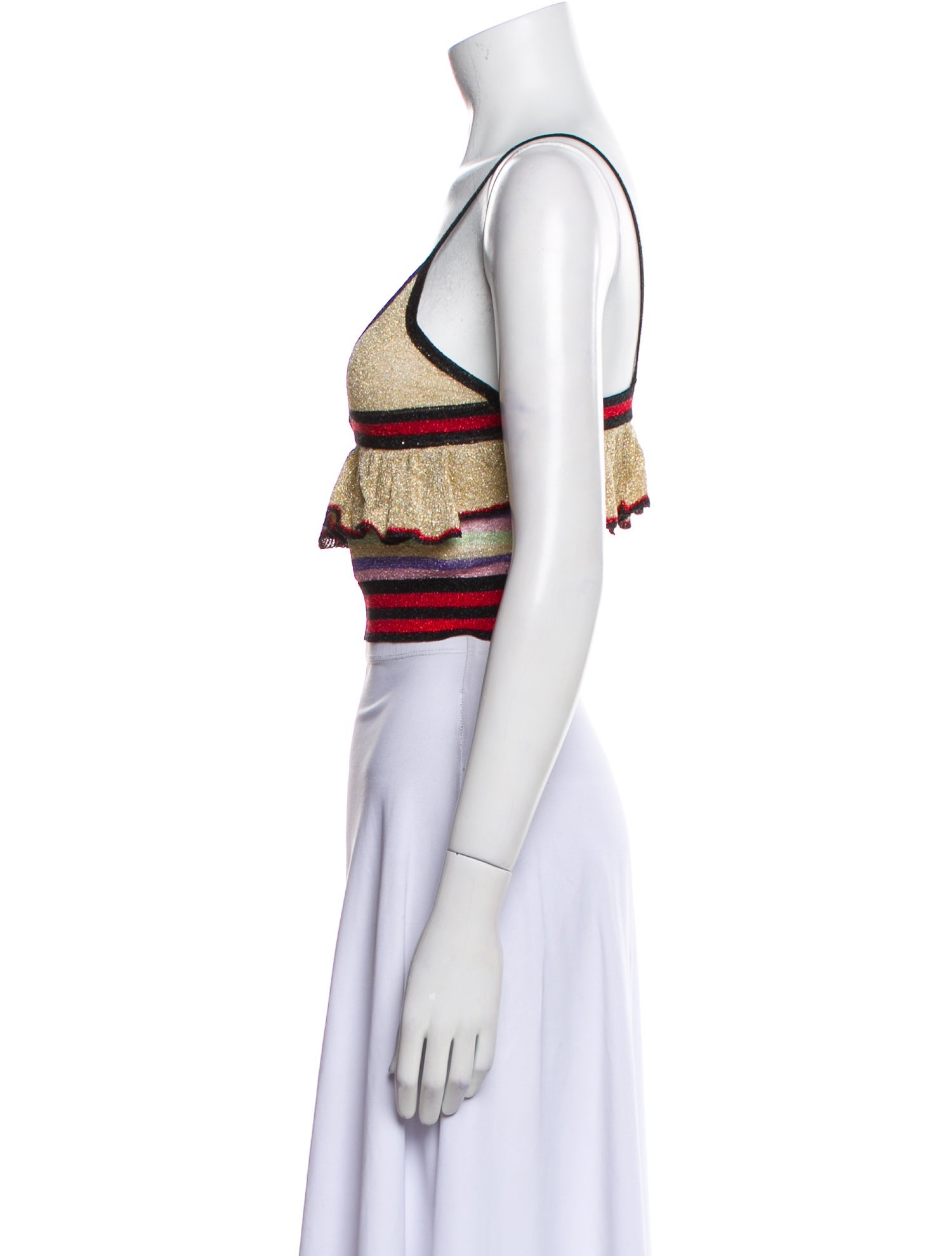 Sibling Striped V-Neck Crop Top