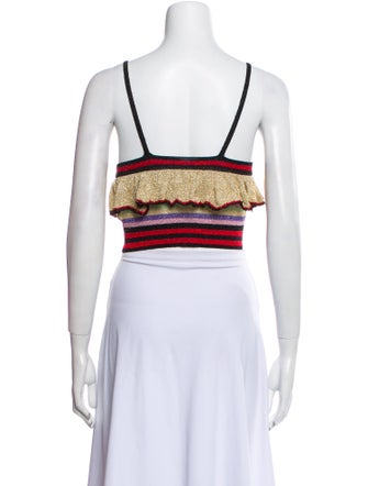 Sibling Striped V-Neck Crop Top