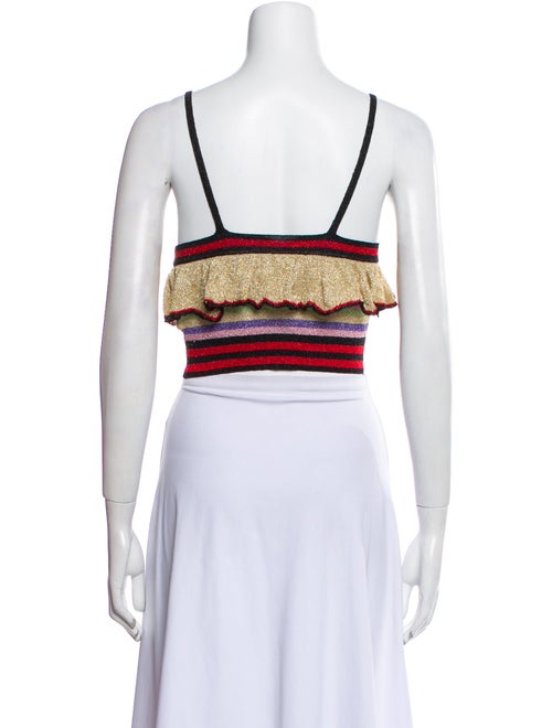 Sibling Striped V-Neck Crop Top