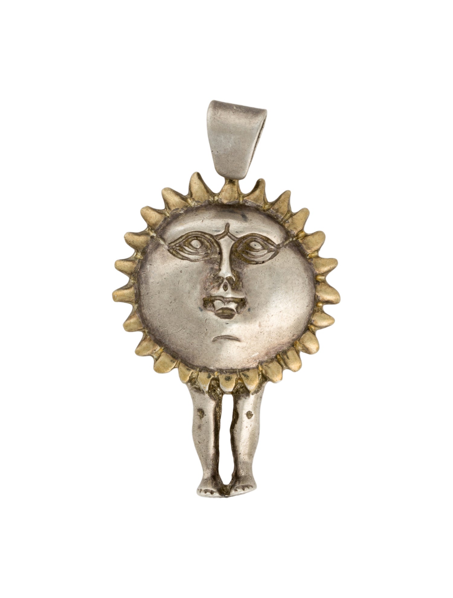 SERGIO BUSTAMANTE 太陽シルバー925ネックレス Sergio Bustamante Sun Pendant - Etsy