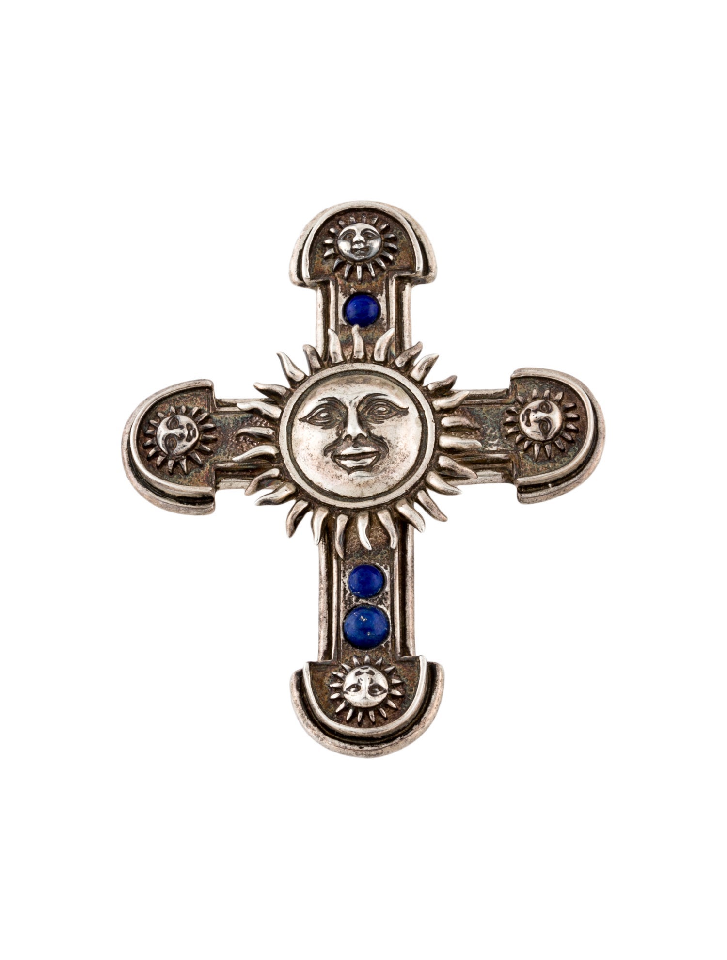 Sergio Bustamante Resin Sun Cross Pendant