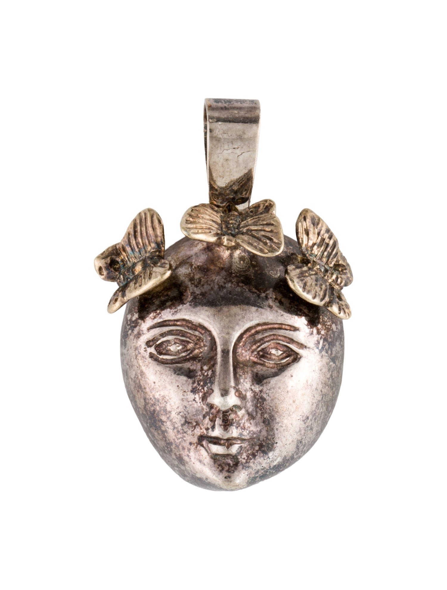 Sergio Bustamante Butterfly Face Pendant