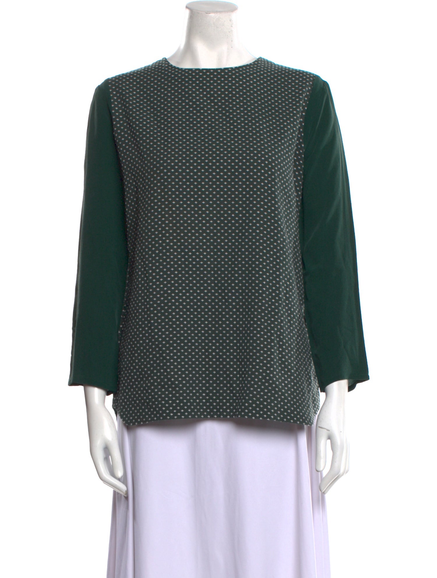 7115 by Szeki Silk Polka Dot Print Blouse