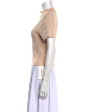 7115 by Szeki Mock Neck Short Sleeve Crop Top