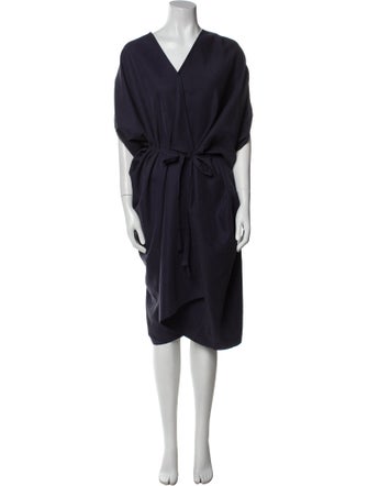 7115 by Szeki V-Neck Midi Length Dress