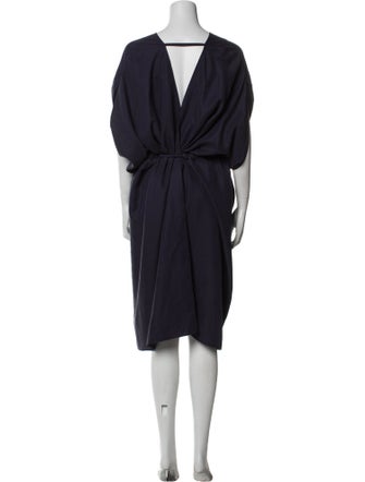 7115 by Szeki V-Neck Midi Length Dress