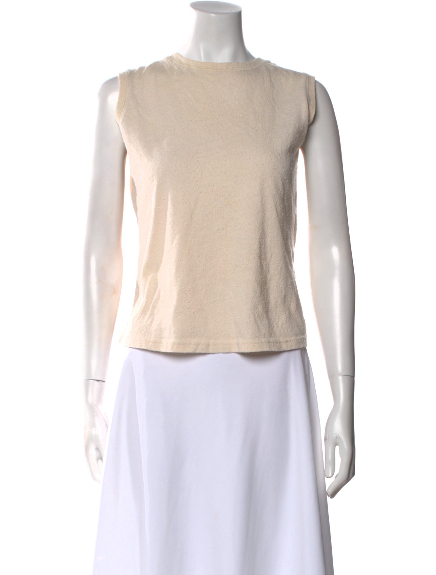 7115 by Szeki Linen Scoop Neck Crop Top