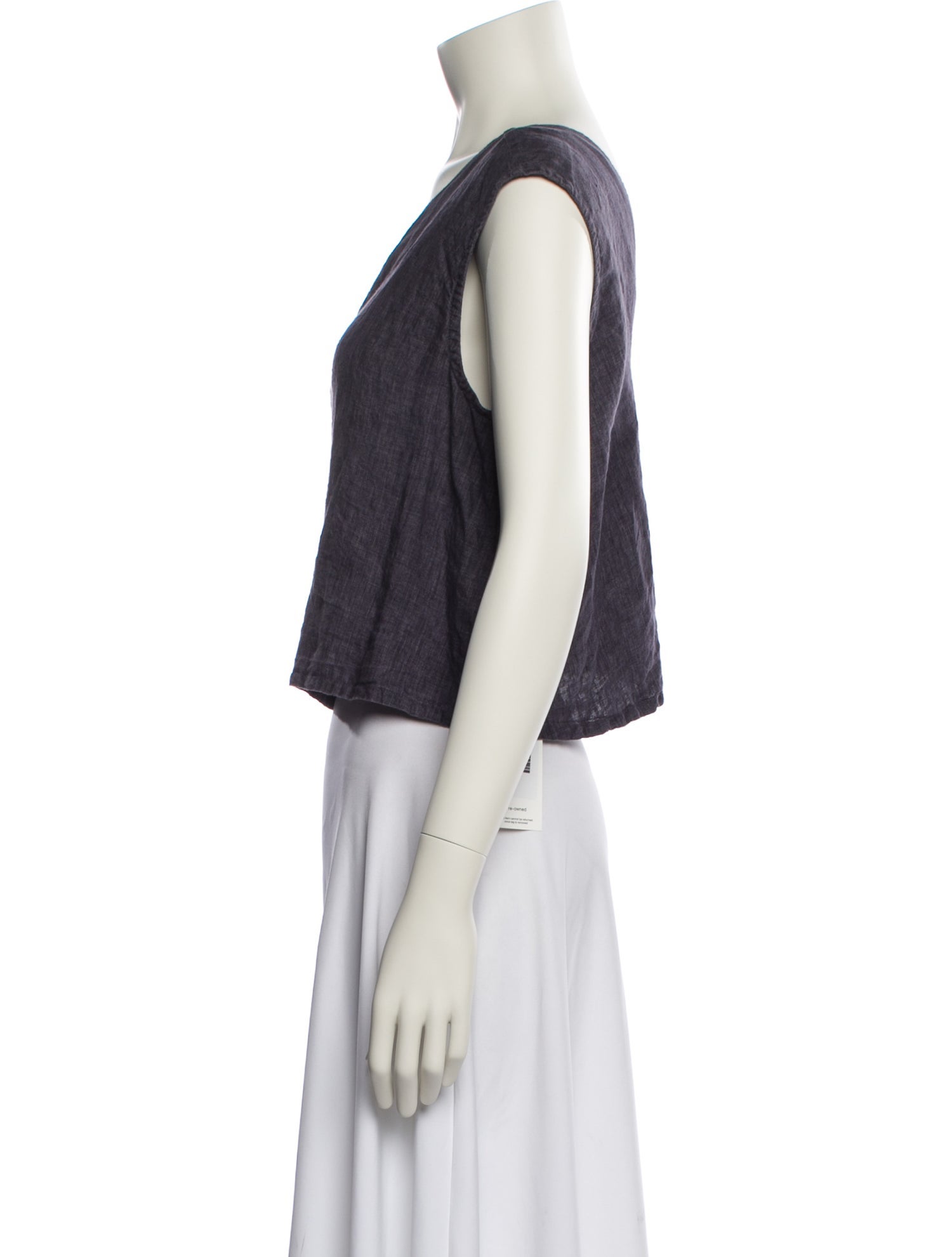 7115 by Szeki Linen Bateau Neckline Crop Top