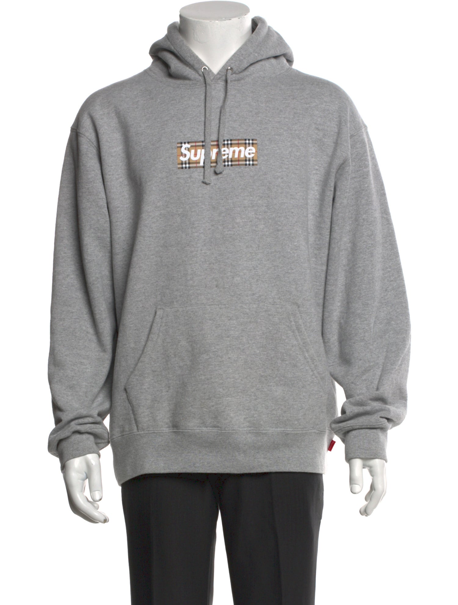Supreme x Burberry 2022 Box Logo Hoodie - Grey Sweatshirts