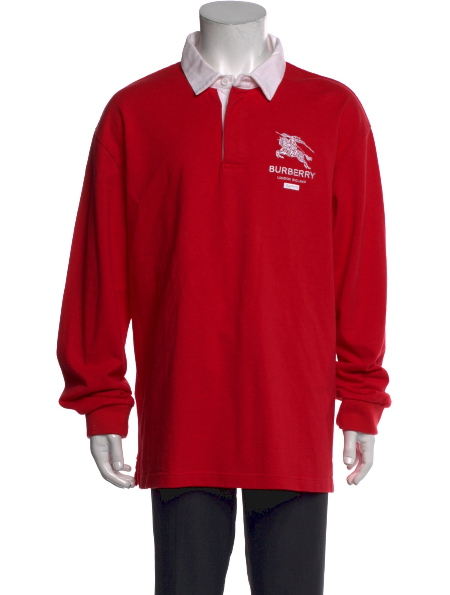 Supreme x Burberry Graphic Print Crew Neck Polo Shirt