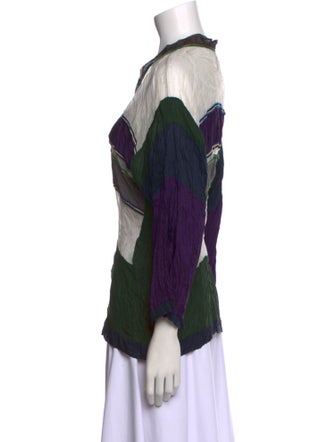 SC103 Striped V-Neck Blouse